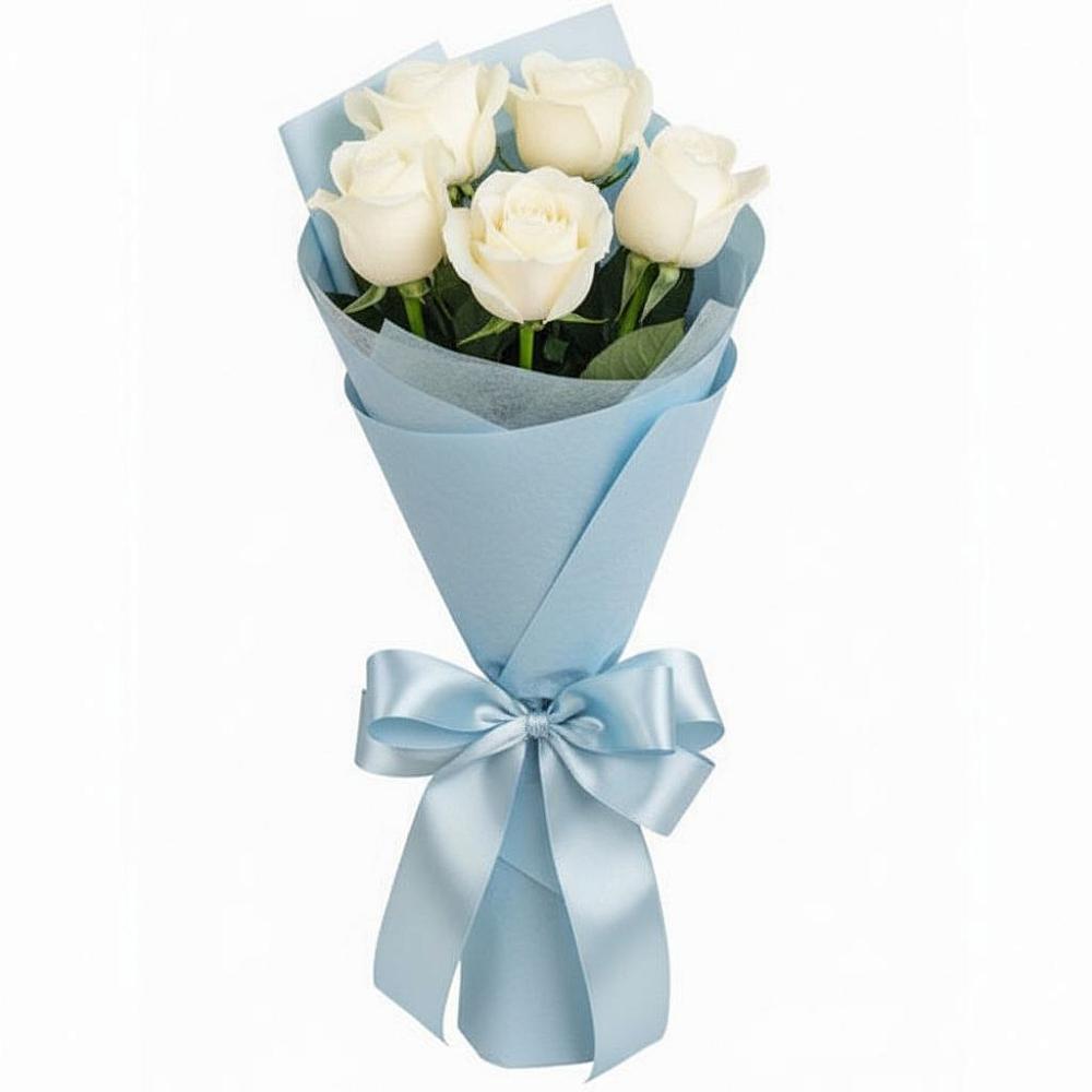 Букет 5 Белых роз Проуд в Кингисеппе