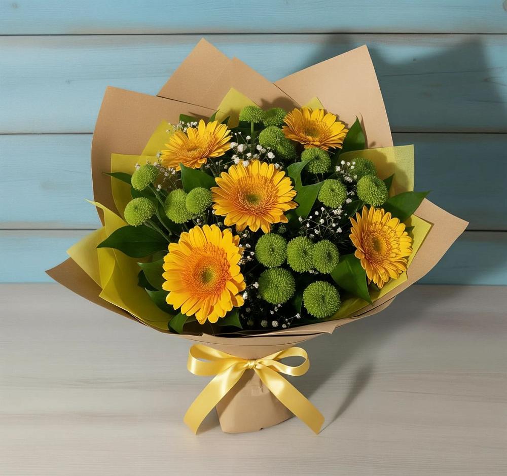 Букет цветов из: Герберы и Хризантемы в Кингисеппе