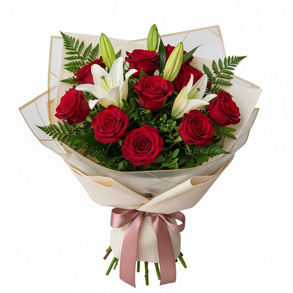 Букет цветов из: Лилии и Розы в Кингисеппе